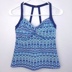 New! TITLE NINE Pele Tankini Swim Tank Top 32D Boomerang Print